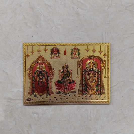 Fridge Magnet - Metalic Gold Finish - Perumal Thayar and Lakshmi - FM501