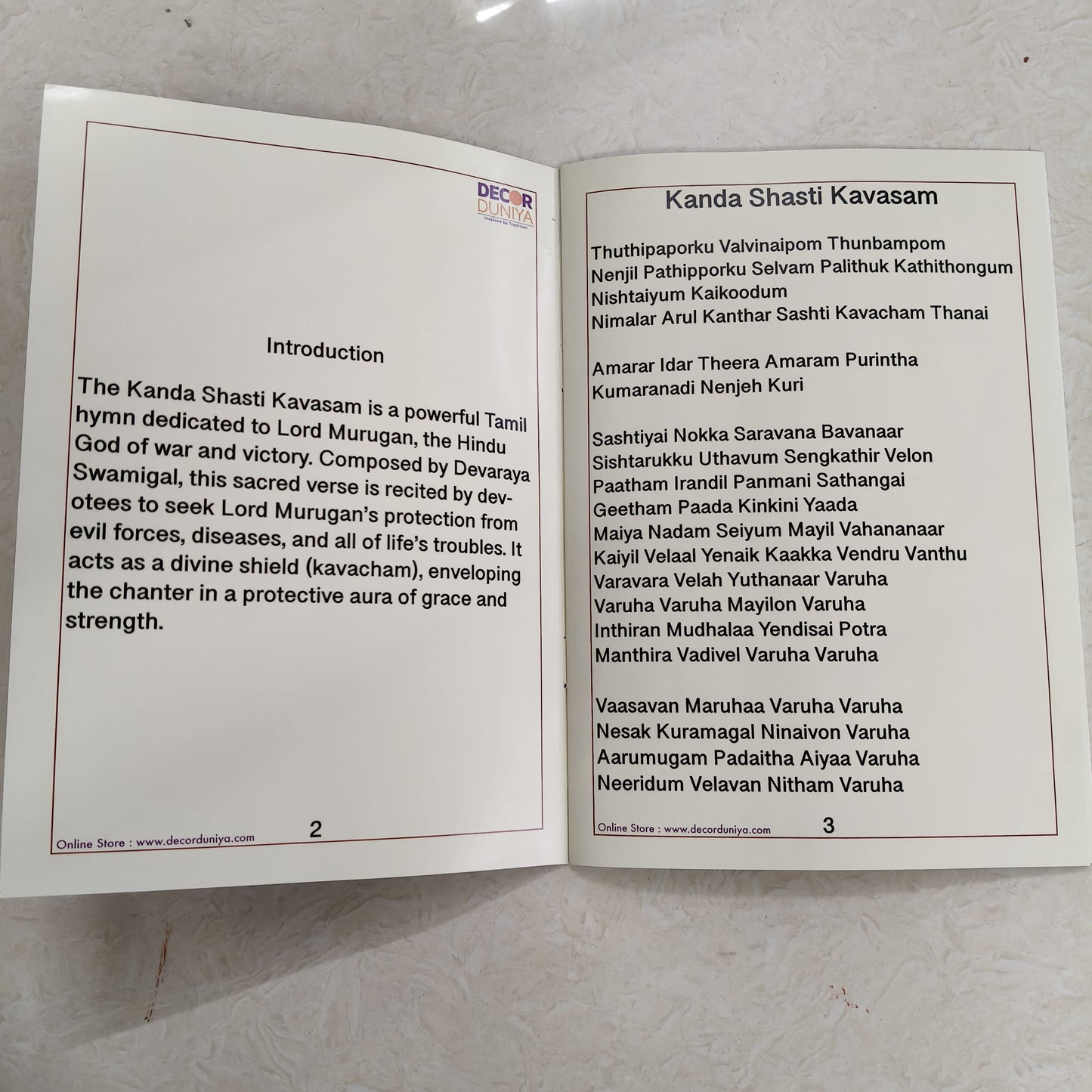 Kanda Shasti Kavasam Booklet in English Version - Devotional Hand Book- KSK3