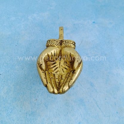 Brass Hand Diya - Vilakku for Pooja Room - RJ0112