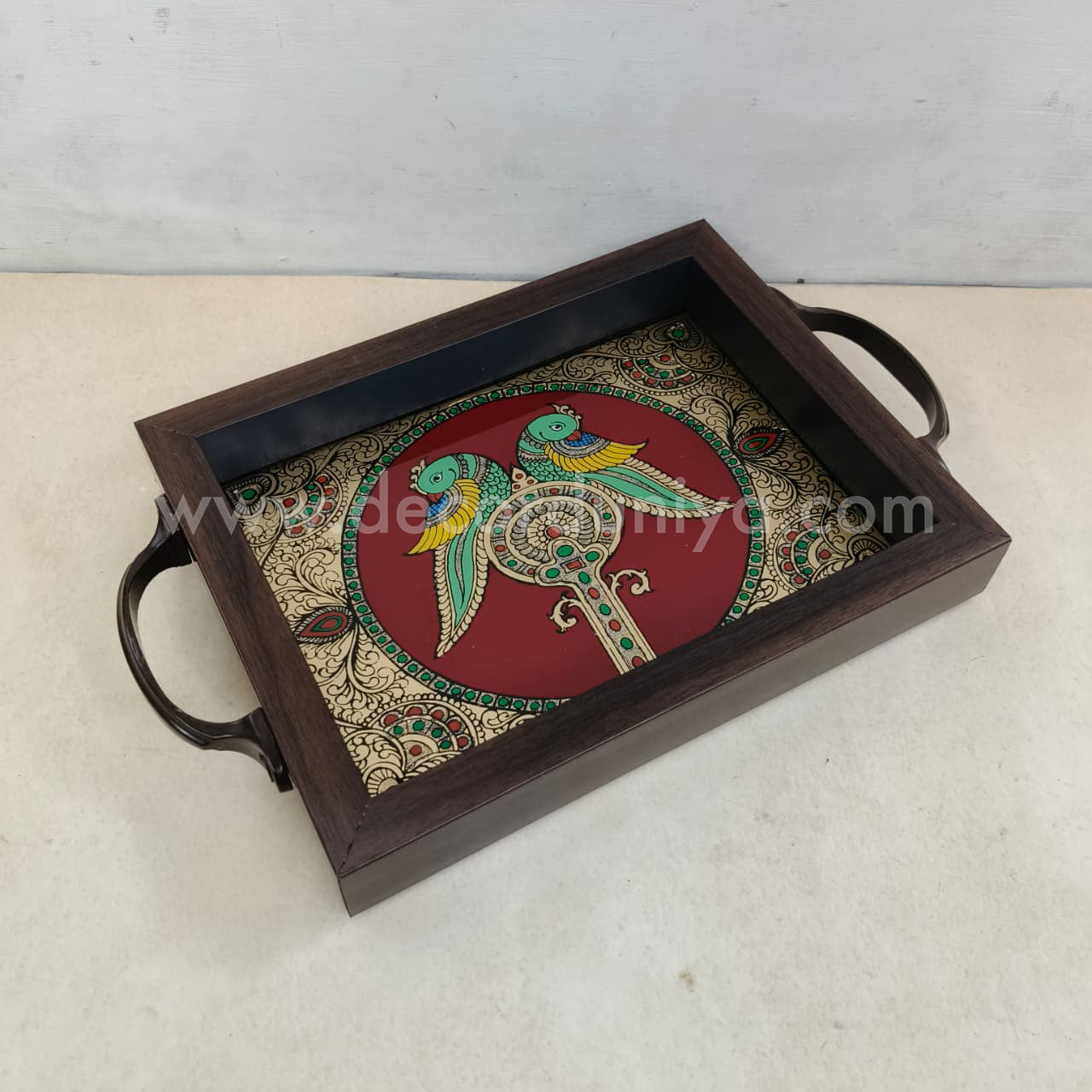 Multipurpose Elephant Tray | Reverse Glass Painting | Tanjore Artwork - PVK6
