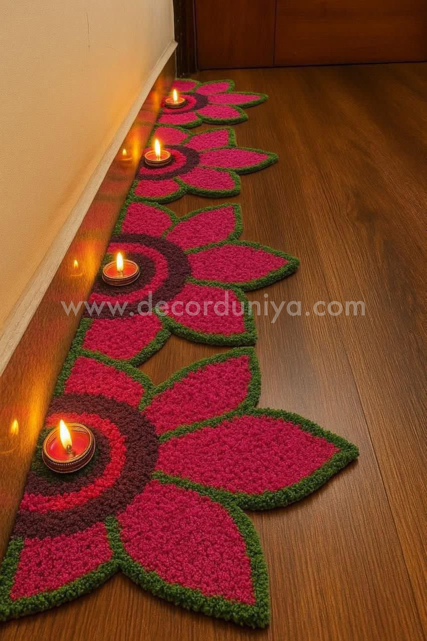 3D Rangoli Mats - 8pcs Set - Size - 12 inches - ANN1