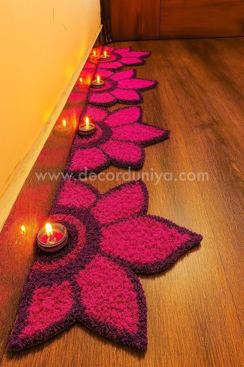 3D Rangoli Mats - 8pcs Set - Size - 12 inches - ANN1