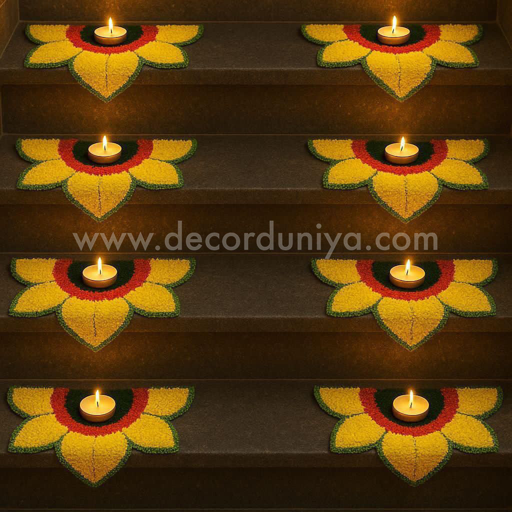 3D Rangoli Mats - 8pcs Set - Size - 12 inches - ANN1