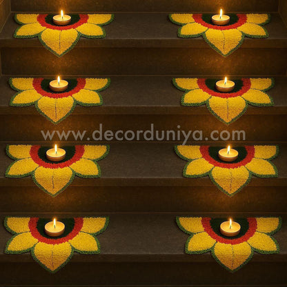3D Rangoli Mats - 8pcs Set - Size - 12 inches - ANN1