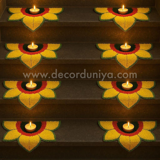 3D Rangoli Mats - 8pcs Set - Size - 12 inches - ANN1