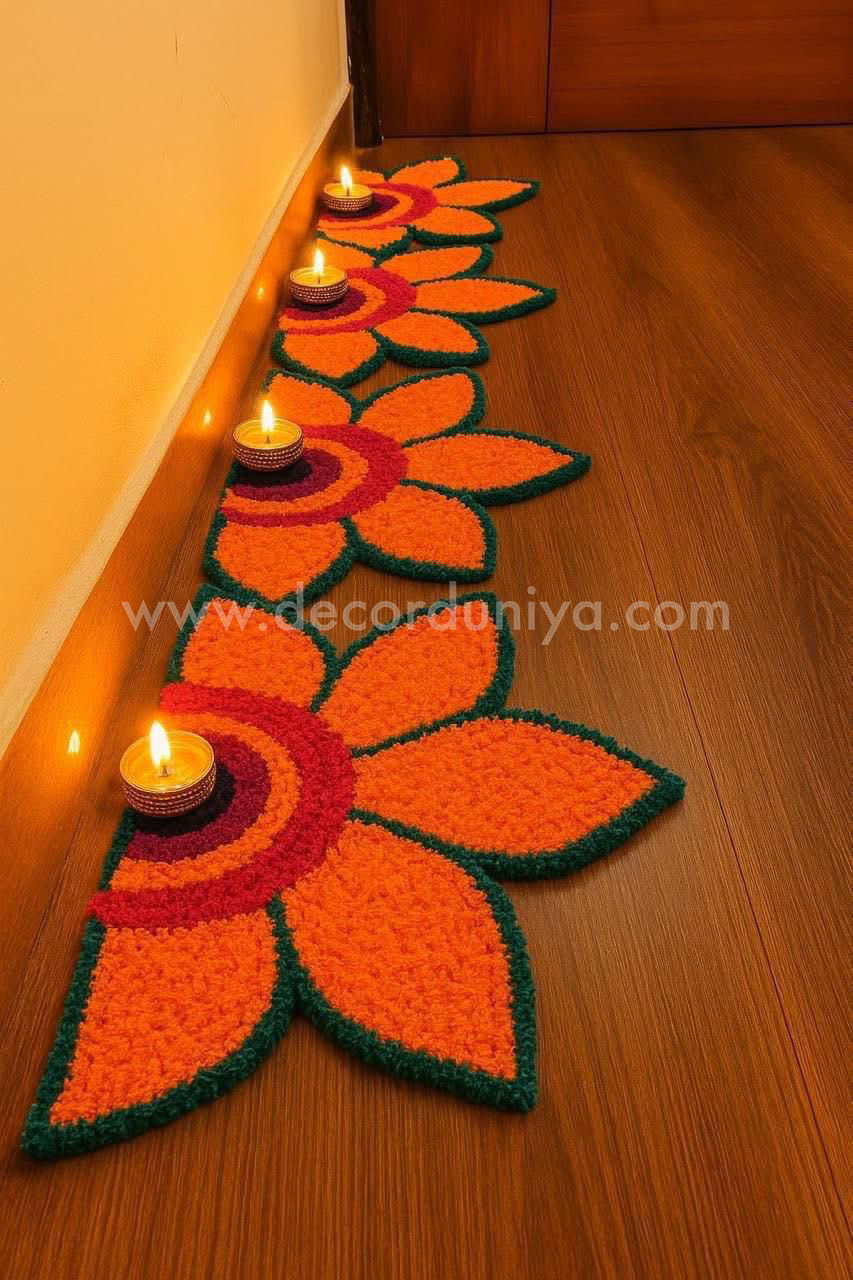 3D Rangoli Mats - 8pcs Set - Size - 12 inches - ANN1