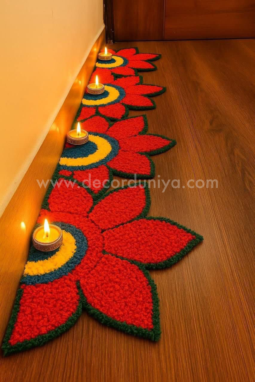 3D Rangoli Mats - 8pcs Set - Size - 12 inches - ANN1