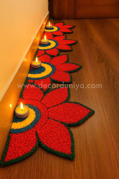 3D Rangoli Mats - 8pcs Set - Size - 12 inches - ANN1