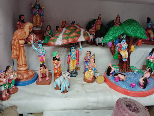 Krishna Leela Full Set - 12 Scenes | Decor Duniya Golu Doll | Navaratri Golu Dolls - TK712