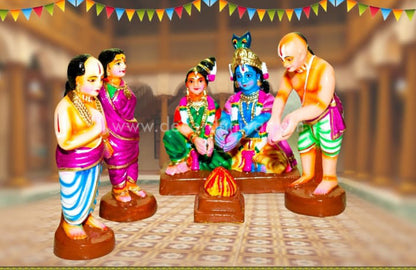 Vaaranam Aayiram Set – Andal Thirukalyanam Complete 12-Scene Clay Golu Doll Set | Decor Duniya Golu Doll | Navaratri Golu Dolls - TKV1