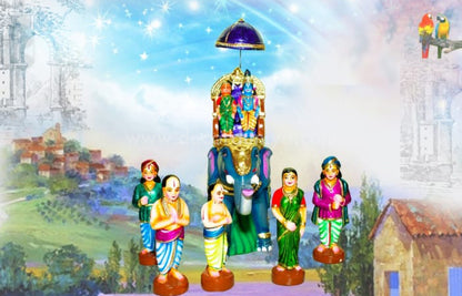 Vaaranam Aayiram Set – Andal Thirukalyanam Complete 12-Scene Clay Golu Doll Set | Decor Duniya Golu Doll | Navaratri Golu Dolls - TKV1