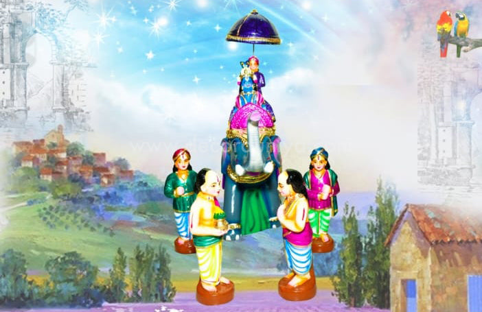Vaaranam Aayiram Set – Andal Thirukalyanam Complete 12-Scene Clay Golu Doll Set | Decor Duniya Golu Doll | Navaratri Golu Dolls - TKV1