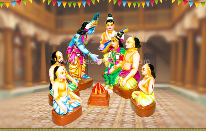 Vaaranam Aayiram Set – Andal Thirukalyanam Complete 12-Scene Clay Golu Doll Set | Decor Duniya Golu Doll | Navaratri Golu Dolls - TKV1