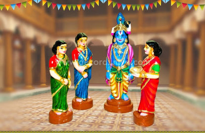 Vaaranam Aayiram Set – Andal Thirukalyanam Complete 12-Scene Clay Golu Doll Set | Decor Duniya Golu Doll | Navaratri Golu Dolls - TKV1